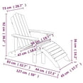 thumbnail image 2 of vidaXL Patio Adirondack Chair with Footstool HDPE Aqua Blue, 2 of 29