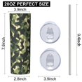 thumbnail image 3 of Camouflage 20 Oz Stainless Steel Skinny Tumbler – Vacuum Insulated Slim Travel Cup with Lid & Stainless Steel Straw, 360° Full Wrap Printed Tumbler for Home, Office & Outdoor Use, 3 of 6