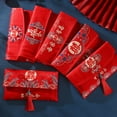 thumbnail image 2 of PENGXIANG Enveloppe Rouge Délicate Grande Capacité Tissu Art Design à Franges Style Chinois Poche Chanceuse pour Amis, 2 of 10