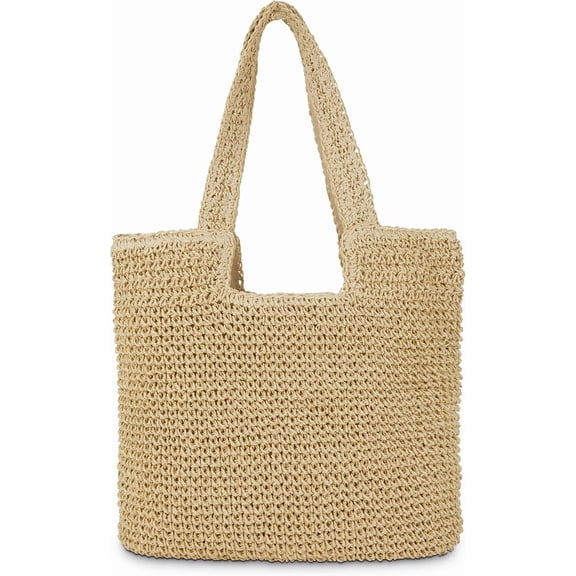 Straw Beach Tote Bag: Large Summer Boho Woven Bags - Rattan Handmade Shoulder Handbags for Women