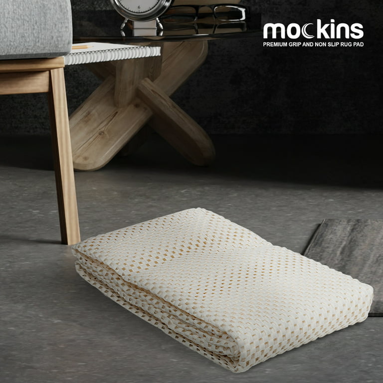 Mockins 9' x 12' Non Slip Rug Pad Grippers | Customizable & Protective - White