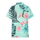 thumbnail image 5 of Camisas de Manga Corta para las Mujeres Cuello Redondo Hawaii Impresión Casual Blusa Plisada, Top Flujo, 5 of 5
