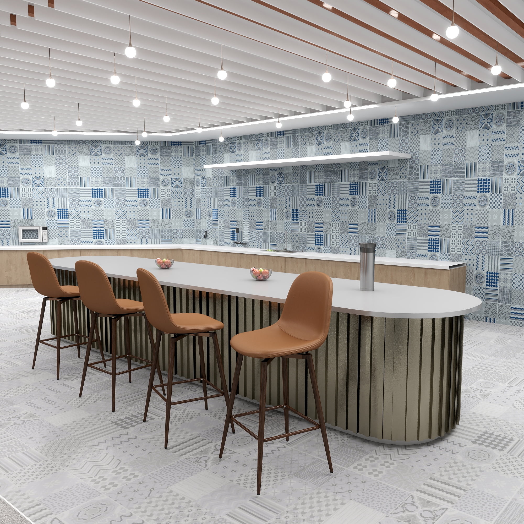 Homy Casa Modern Set of 4 Bar Stool with 360 Swivel, Upholstery Adjustable Metal Legs, Cognac