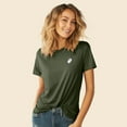 thumbnail image 4 of Dalix Heartly Ghost Embroidered Soft Cotton Short Sleeve T Shirt Womens in Military Green M Medium, 4 of 5