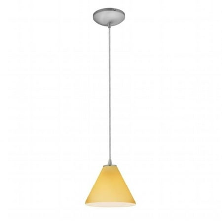 

Accesslighting 28004-3C-BS-AMB Martini LED Cord Amber Glass Pendant Brushed Steel