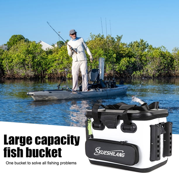 Titular De Aparejos De Pesca Caja de barril de pesca EVA caja de pesca de mar duradera con accesorios de mano para exteriores Ndcxsfigh Para Estrenar