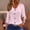Pink, variant on Womens Summer 2026 Hollow Out Blouses 3/4 Length Sleeve Business Tops Dressy Casual V Neck Cute T-Shirts v Neck Eyelet Shirts Dressy Casual Holiday Vacation Tunic Blouses