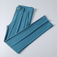 thumbnail image 6 of Wyobmus Men's Ice Silk Dress Pants Casual Thin Straight Leg Trousers Summer Lightweight Quick Drying Formal Cropped Pants Green, 6 of 7