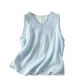 thumbnail image 1 of NTACZA Womens Tank Tops V-Neck Casual Cotton Sleeveless Lace Trim Summer Tops for Women, 1 of 2