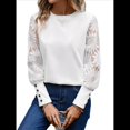 thumbnail image 3 of Top de Cuello Redondo con Encaje Bordado y Larga en Color Liso para Mujer L, 3 of 9