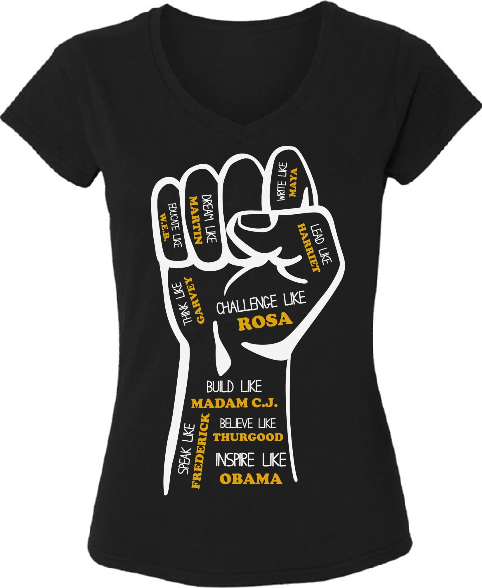 Awkward Styles BLM Shirt for Women Inspiring Black Leaders V-Neck Shirt