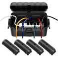 thumbnail image 1 of IP54 Extra Large Outdoor Box w/ 6 Cable Seal Entry, Bundle w/ 4 Small Weatherproof Extension Cord Safety Cover, Protect Power Strip, Timer Outlet Plug, Christmas Decoration, Black. Black Black, 1 of 5