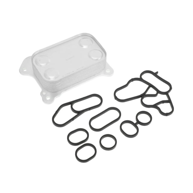 Enfriador de aceite de motor Unique Bargains para Chevrolet Aveo 2011-2014, enfriador de aceite de transmisión con juntas de O-ring No.55183548, aleación de aluminio, tono plateado, 1 juego