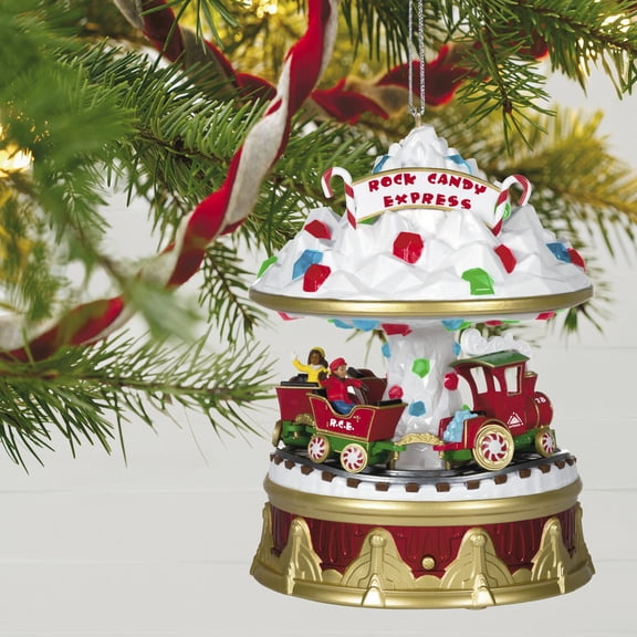 Hallmark QXR9062 Carnival Rock Candy Express Musical Light & Motion(4th in the series)2021 Ornament