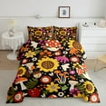 thumbnail image 2 of Castle Fairy Groovy Flower 3-Piece Full Size Comforter Sets,Cute Mushroom Bedding Comforter Set,Botanical Plants Lightweight Bedding Sets,Microfiber Floral Bedroom Decor,Reversible, 2 of 8