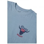 Coors Banquet Rodeo Logo Distressed Front and Back Dusty Blue T-Shirt-XLarge
