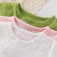 thumbnail image 5 of Ruyang Baby 2 Piece Outfits Cotton Linen Button-down Long Sleeve Bodysuits and Hat Summer Toddlers Casual Crawling Clothes, 5 of 7