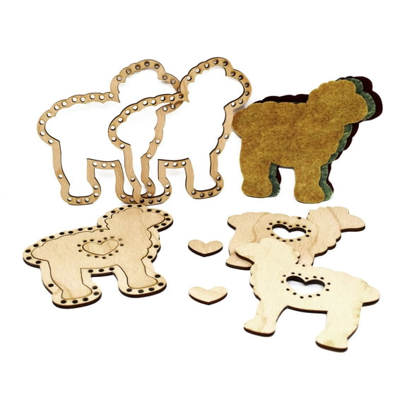 Sheep - DIY Weaving loom Set - 4.5 x 4.5 inch ornament mini looms Weaving Craft kit for kids and adults - Made in USA