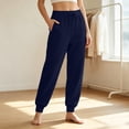 thumbnail image 7 of Resicozy Petite Sweatpants Women Trendy Elastic Waist Bottom Lounge Pant Lightweight Baggy Joggers with Pocket Navy 2XL, 7 of 7