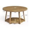 thumbnail image 5 of Fnova 2-Tier Round Coffee Table with Storage & Wood Legs, 31.5 Inch Mid-Century Center Table, Accent Cocktail Table for Living Room, Bedroom, Office, 5 of 8