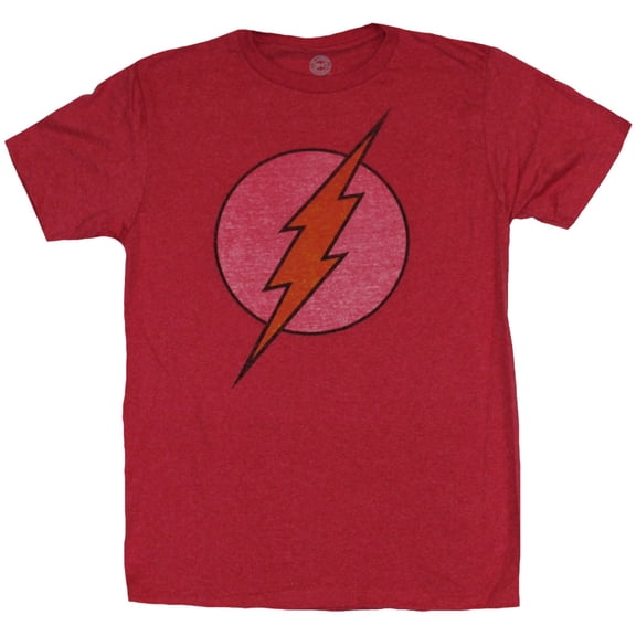 Flash (DC Comics) Mens T-Shirt - Inside Reverse Classic Logo Print (Large)