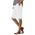 thumbnail image 1 of FNFYFH Clearance Ladies Running Loose Fit Solid Summer Sport Shorts Quick Dry Training Shorts，White, 1 of 6