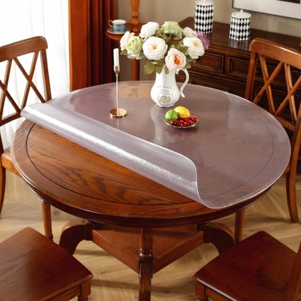 ORUYROP Upgraded Version Frosted Round Table Cover, 2mm Thick 48 Inches ...