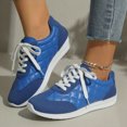 thumbnail image 2 of Womens Trainer Running Walking Shoes Casual Anti Slip Retro Fashion Quilted Low Wedge Sneakers Lace up Athletic Tennis Shoes, 2 of 7