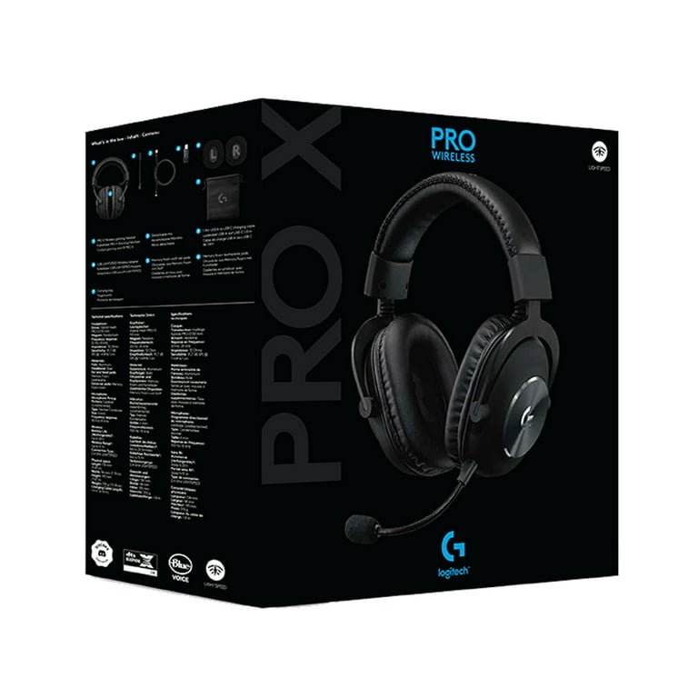 Logitech G PRO X Wireless LIGHTSPEED Gaming Headset with Blue VO!CE Mic  Filter Tech, 50 mm PRO-G Drivers, and DTS Headphone:X 2.0 Surround Sound,  20+