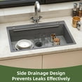 thumbnail image 4 of Uforic 33" Drop In Kitchen Workstation Sink, 304 Stainless Steel Single Bowl w/ Accessories, Silver, 4 of 9