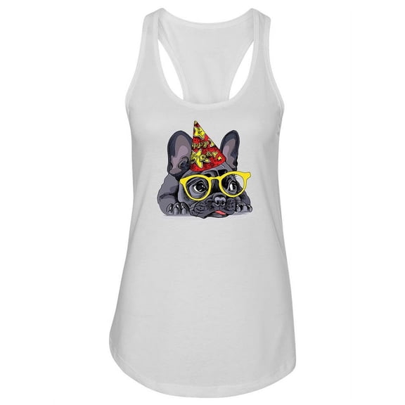 French Bulldog With A Party Hat Tank Women -Image by Shutterstock, Female x-Large