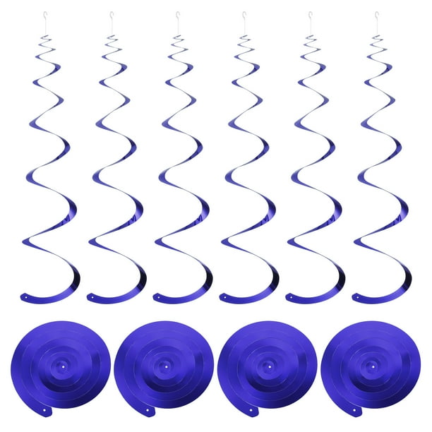 30uds Oscuro Azul Fiesta Colgante Doble Tira Colgante Decoraciones Plástico Techo Serpentinas Fiesta Decoraciones para Cumpleaños Fiesta con Colgar Etiqueta Cuerda, Gancho