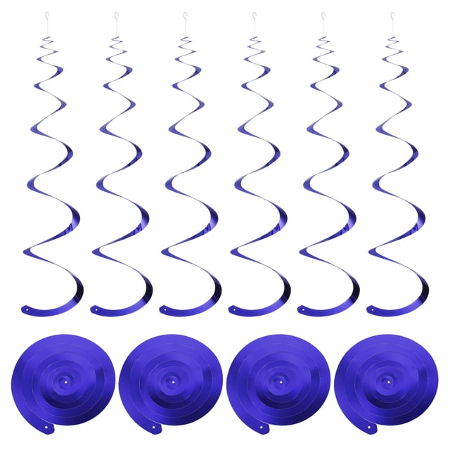 18uds Oscuro Azul Fiesta Colgante Doble Tira Colgante Decoraciones Plástico Techo Serpentinas Fiesta Decoraciones para Cumpleaños Fiesta con Colgar Etiqueta Cuerda, Gancho
