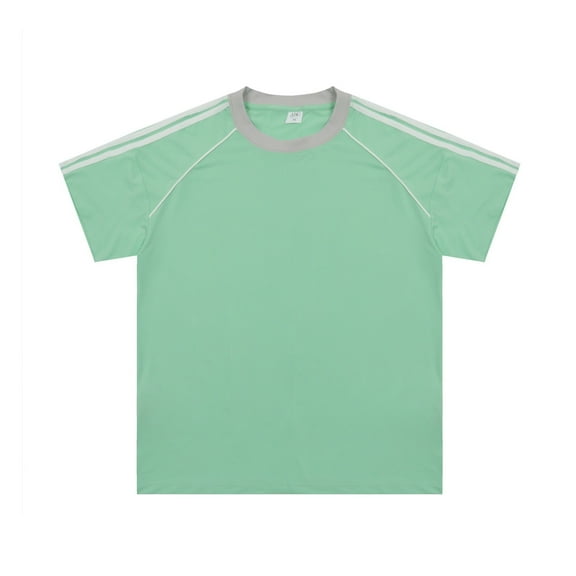 Men's Patchwork Round Neck T Shirt Color Contrast, Retro, Heavy Shoulder, Loose Fit, Breathable, Multiple Sizes