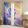 thumbnail image 2 of Castle Fairy Kids Children Cartoon Unicorn Curtains Pack of 2 (42x84 Each),Kawaii Gradient Rainbow Curtains Blackout,Dreamy Princess Bedroom Curtains,Microfiber Bedroom Decor, 2 of 6