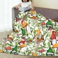 thumbnail image 6 of Salouo Mushrooms Gnomes Print Bed Blankets,Flannel Blanket Comfortable Air Conditioning Blanket Lightweight Blanket for Sofa Bed Travel & Couch -40"x30", 6 of 8