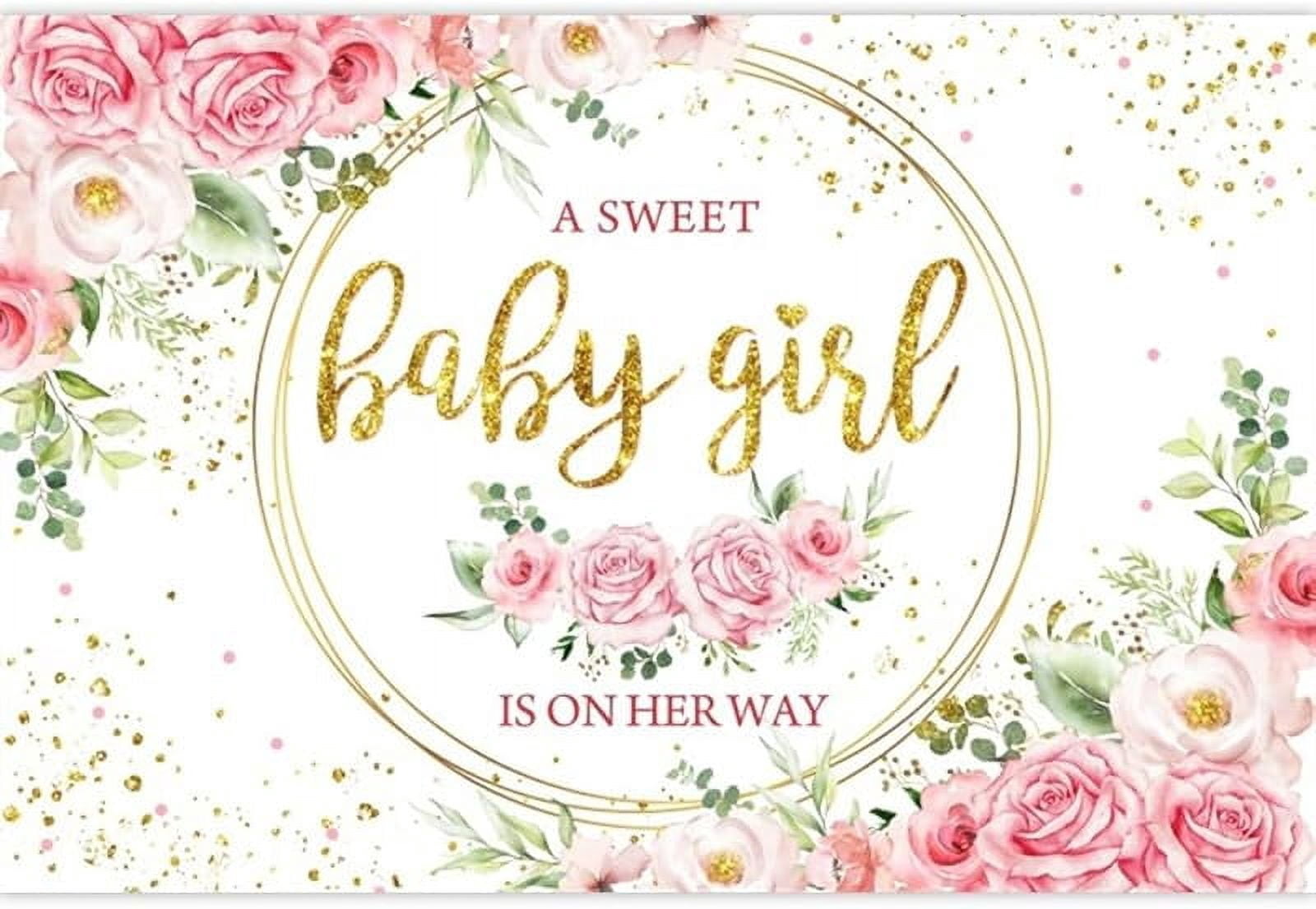 Aperturee Fotohintergrund „It's A Girl“ – Dschungel-Design Mit Blättern & Goldpunkten (2,1 X 1,5 M)