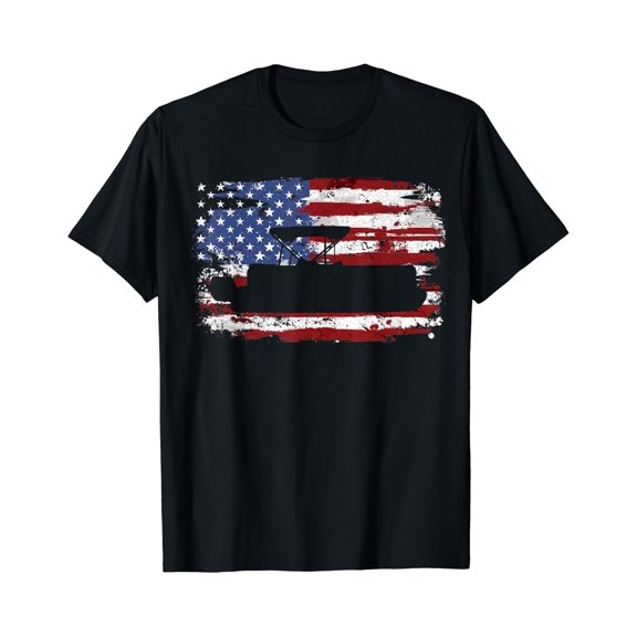 Pontoon American Flag T-Shirt , Vintage T-Shirt