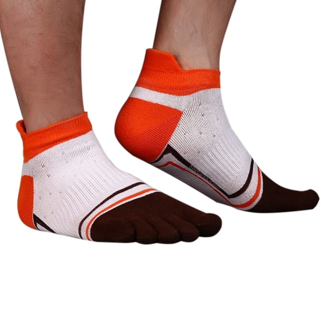 Mens Toe Socks Fashion Casual Breathable Cotton Socks Crew Socks Running Socks