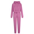 thumbnail image 5 of Trendy Sweatsuits Ladies 2 Piece - Cropped Hoodie and Pant Sets Drawcord Tracksuit Sportswear Joggers Outfits (X-Large, Hot Pink), 5 of 6
