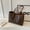 coffee, variant on Large Tote Bag Pu Leather Casual Zipper Work Bag Weekender Hobo for Women Trendy Oversize Shoulder Travel Purse