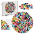 thumbnail image 1 of 1000 Pcs Casse-Têtes de Couleurs Éclatantes Casse-Tête Créatif Rond Mandala Casse-Tête Rond Jeu, 1 of 10