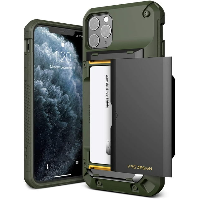 IBAOLEA Damda Glide Pro Compatible pour iPhone 11 Pro Max Étui, avec Portefeuille de Cartes Semi-Automatique Robuste Premium pour iPhone 11 Pro Max 6.5 Pouces (2019) (Vert) Vert