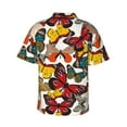 thumbnail image 3 of Picia Retro Floral Butterfly Gentle Cotton Regular Fit Short Sleeve Casual Hawaiian Shirt for Men-Medium, 3 of 9