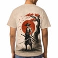 thumbnail image 5 of LAOLIUSN Men’s All Over Print Graphic T-Shirt, Japanese Samurai Ronin Katana Rising Sun Torii Dragon Sakura 3D Printed Streetwear Tee, Short Sleeve Crewneck, S-4XL, 5 of 7