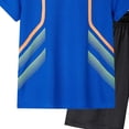 thumbnail image 5 of Xudanell Teen Boy Summer Outfit 3T-14 Summer Sport T-Shirt Shorts Set Print Clothing Sets Tracksuit (Blue, 5-6 Years), 5 of 5
