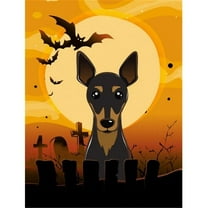 Caroline's Treasures BB1798GF Halloween Min Pin Flag Garden Size , Small, multicolor