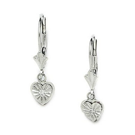 measures leverback 14k earrings drop heart gold