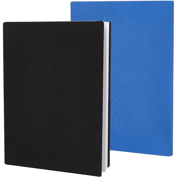 2Pcs Black Book Cover Protector Stretchable Book Covers 9 x 14in Blue Notebook Wrap Sleeve Up to 9 x 11in Rectangle Elastic Cloth Reusable Book Sleeve