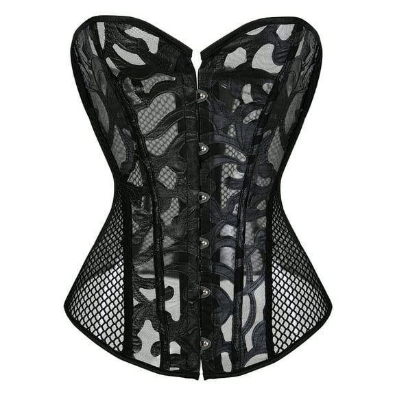 Grebrafan Corset Bridal Women Breathable Seamless Bustier Black M